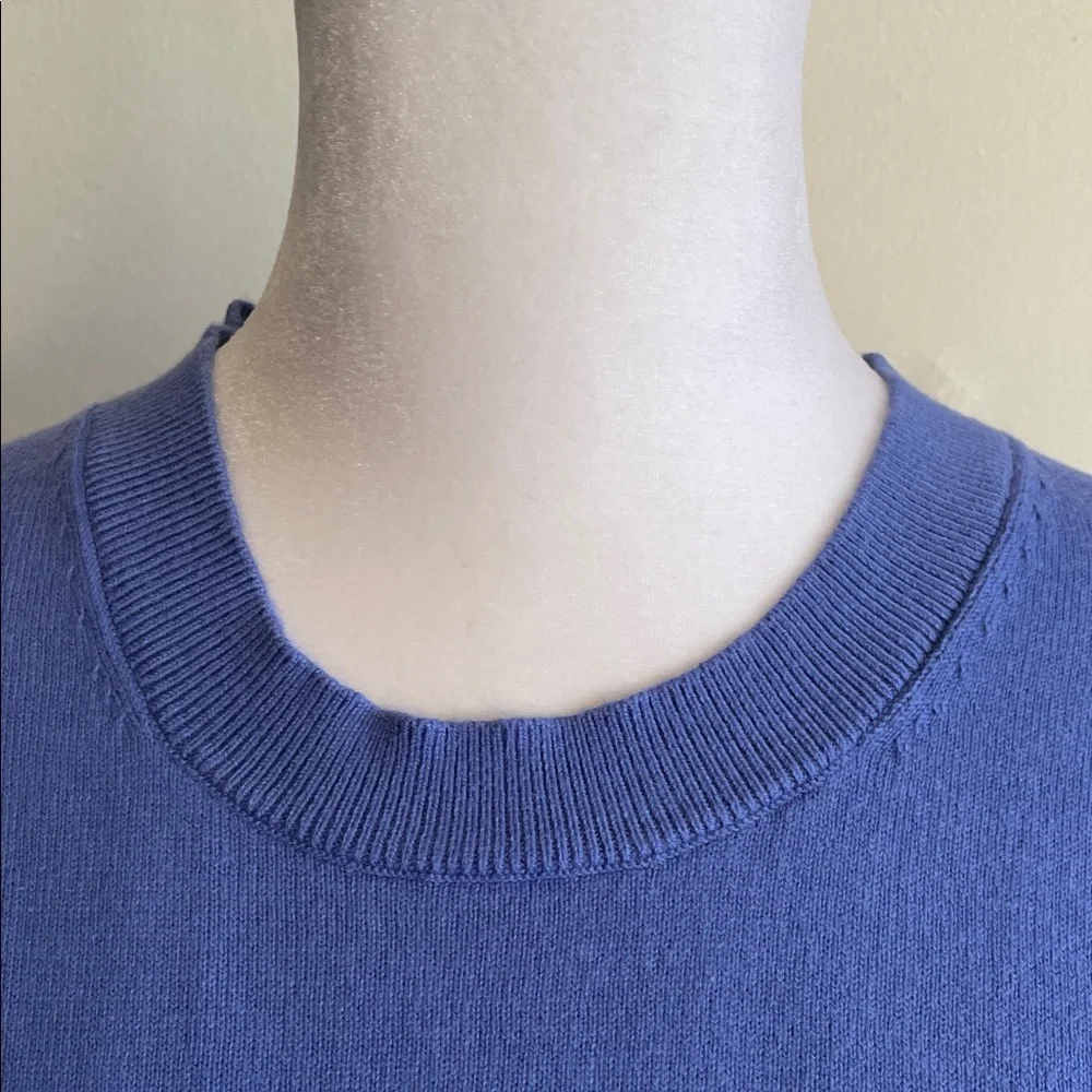 J. CREW Women's Blue Crew Neck Short Sleeve Pullover Sweater M